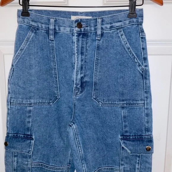 Women’s PacSun cargo high waist, blue jeans, size 27 - Picture 3 of 9